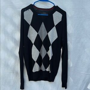 Club Monaco Merino Wool V-Neck Argyle Sweater